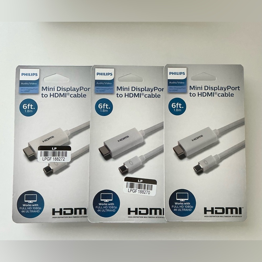 Philips Mini DisplayPort to HDMI Cable - Blue and White